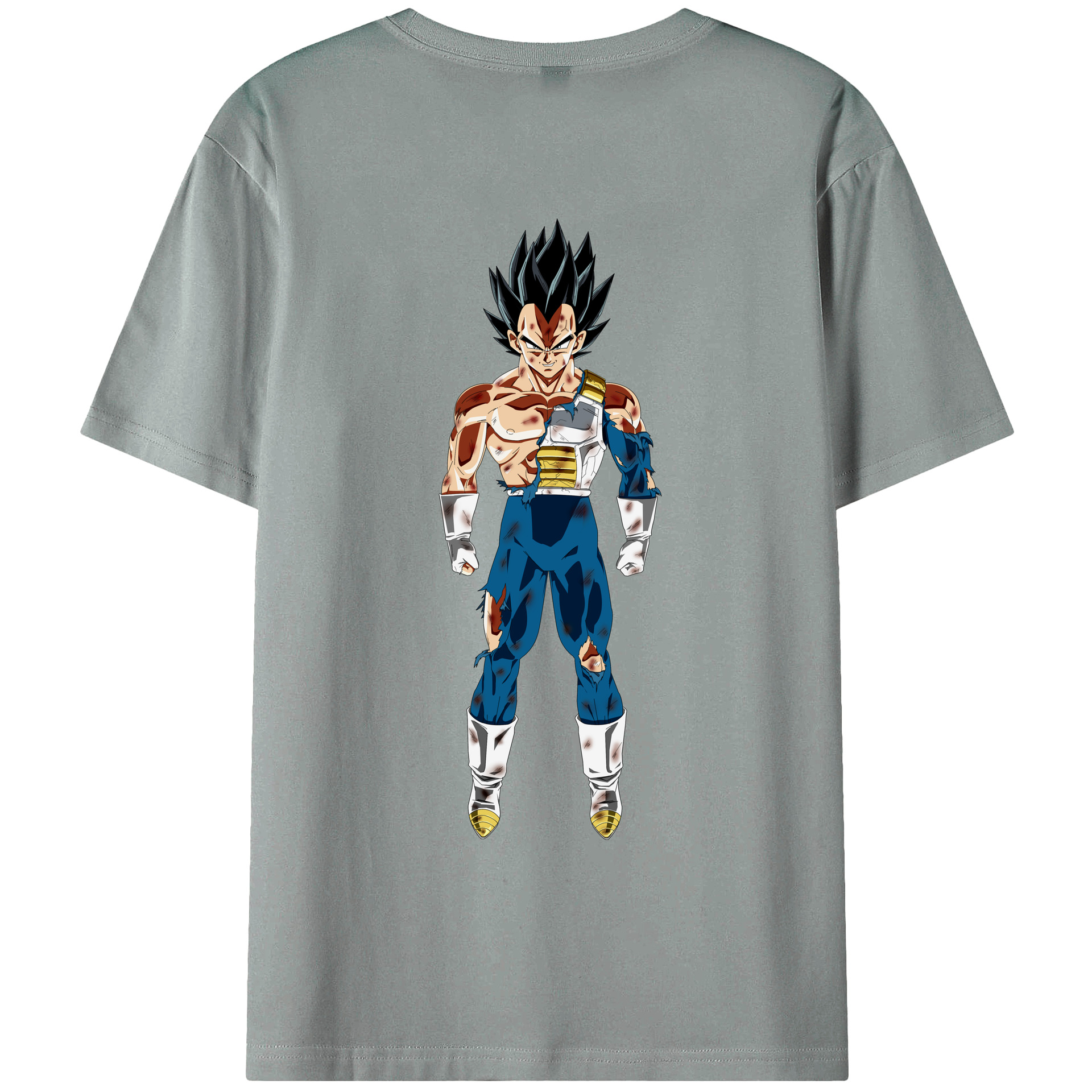 （画像用） ドラゴンボール ベジータ四世（Bejīta Yonsei）DRAGON BALL Vegeta IV 綿100％ メンズ半袖Tシャツ（バックプリント） 通気性